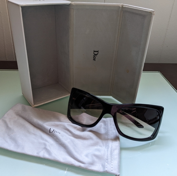 Vintage DIOR Sunglasses Shiny Black PEARL Logo CLASSICDIOR 1 584LF 60 []17 Optyl - Picture 4 of 14
